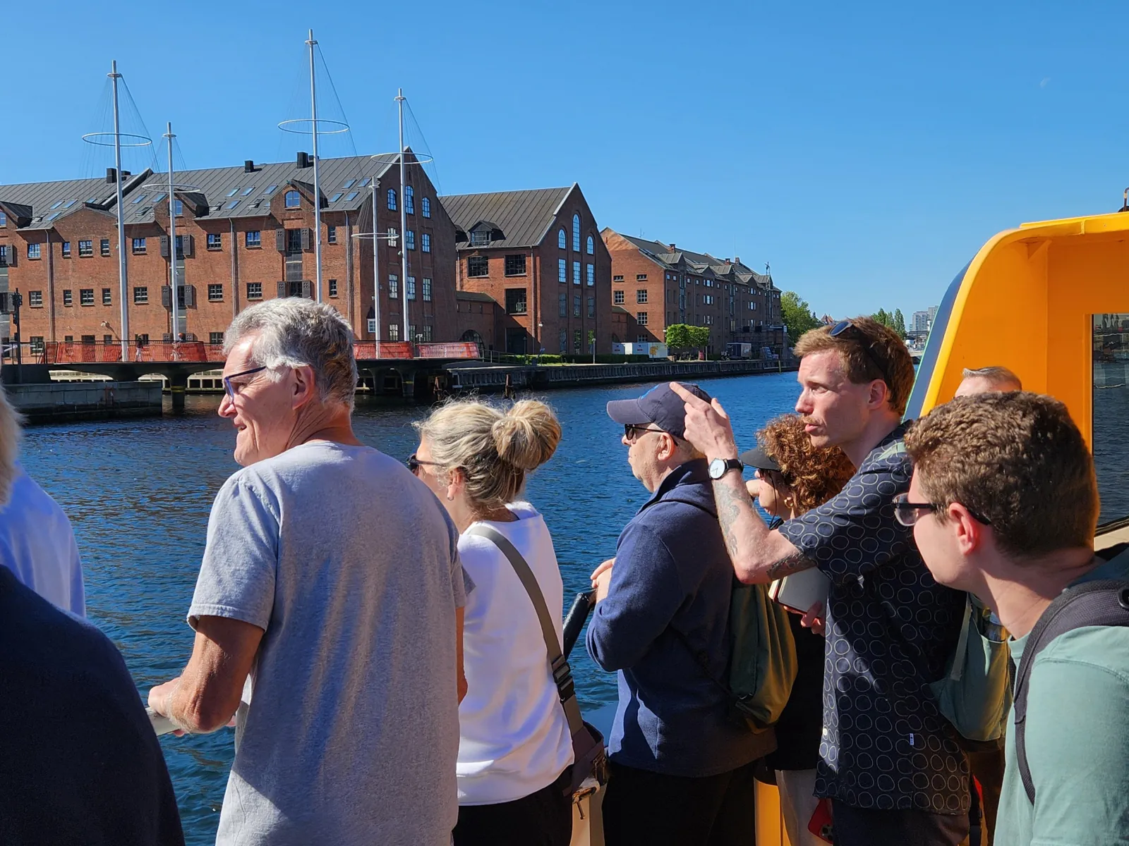 Guests on the electric harbour ferry