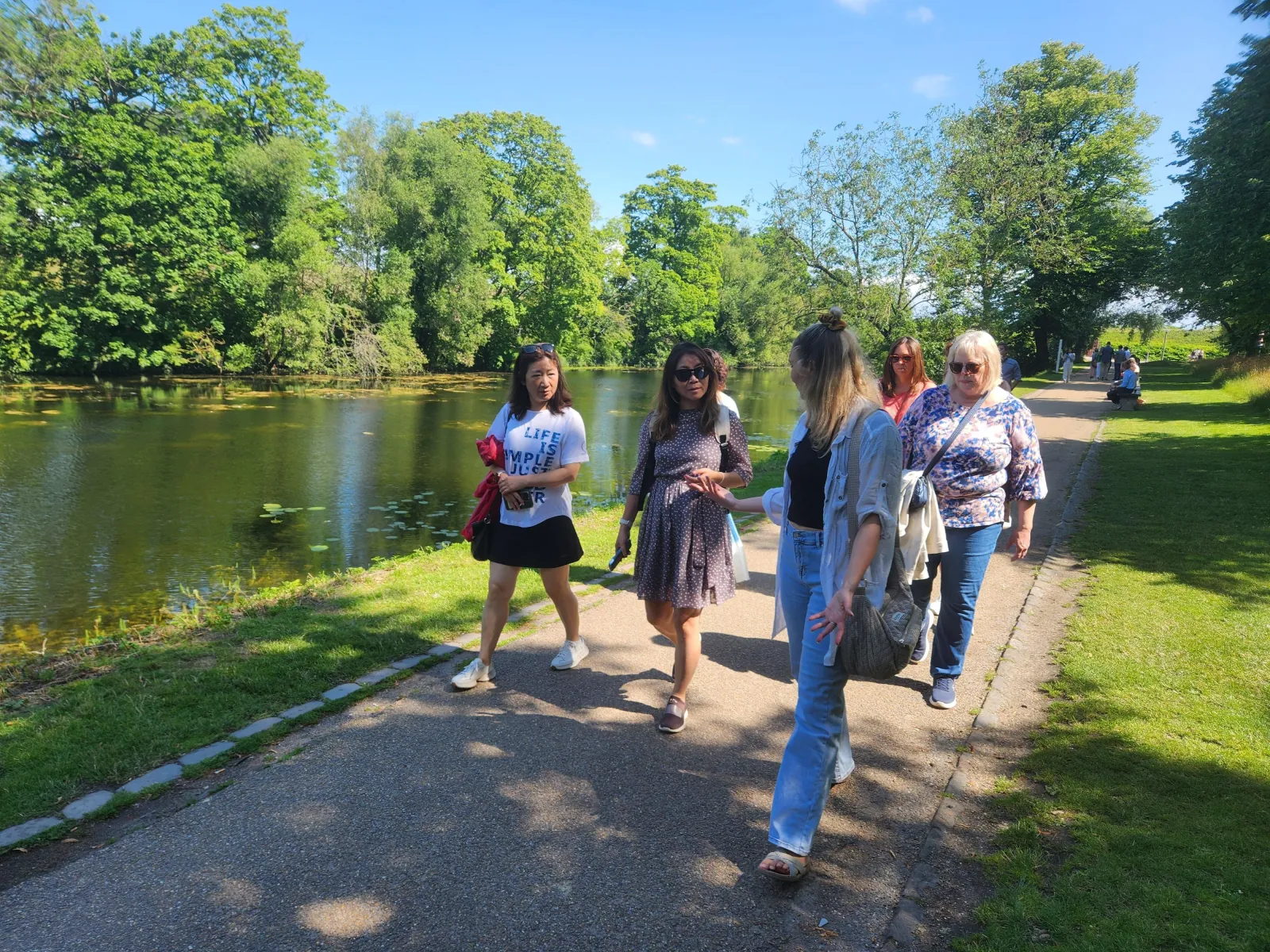 The group walking in the park at Kastellet