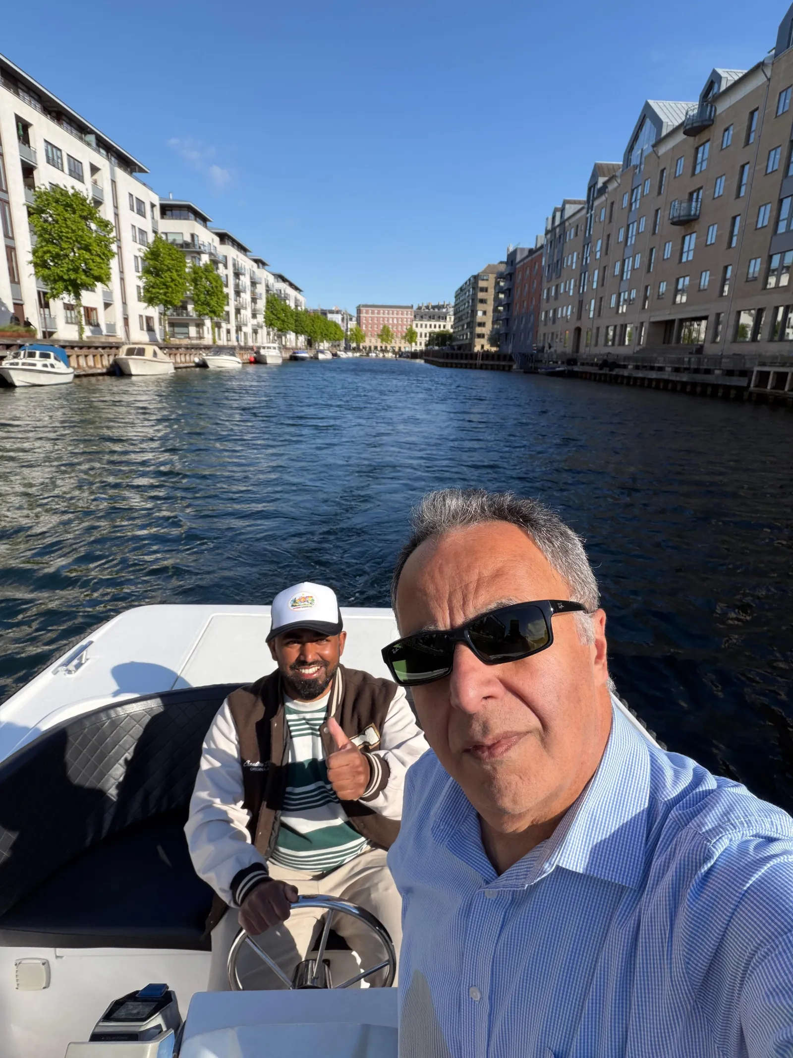Guests in sunglasses on the boat