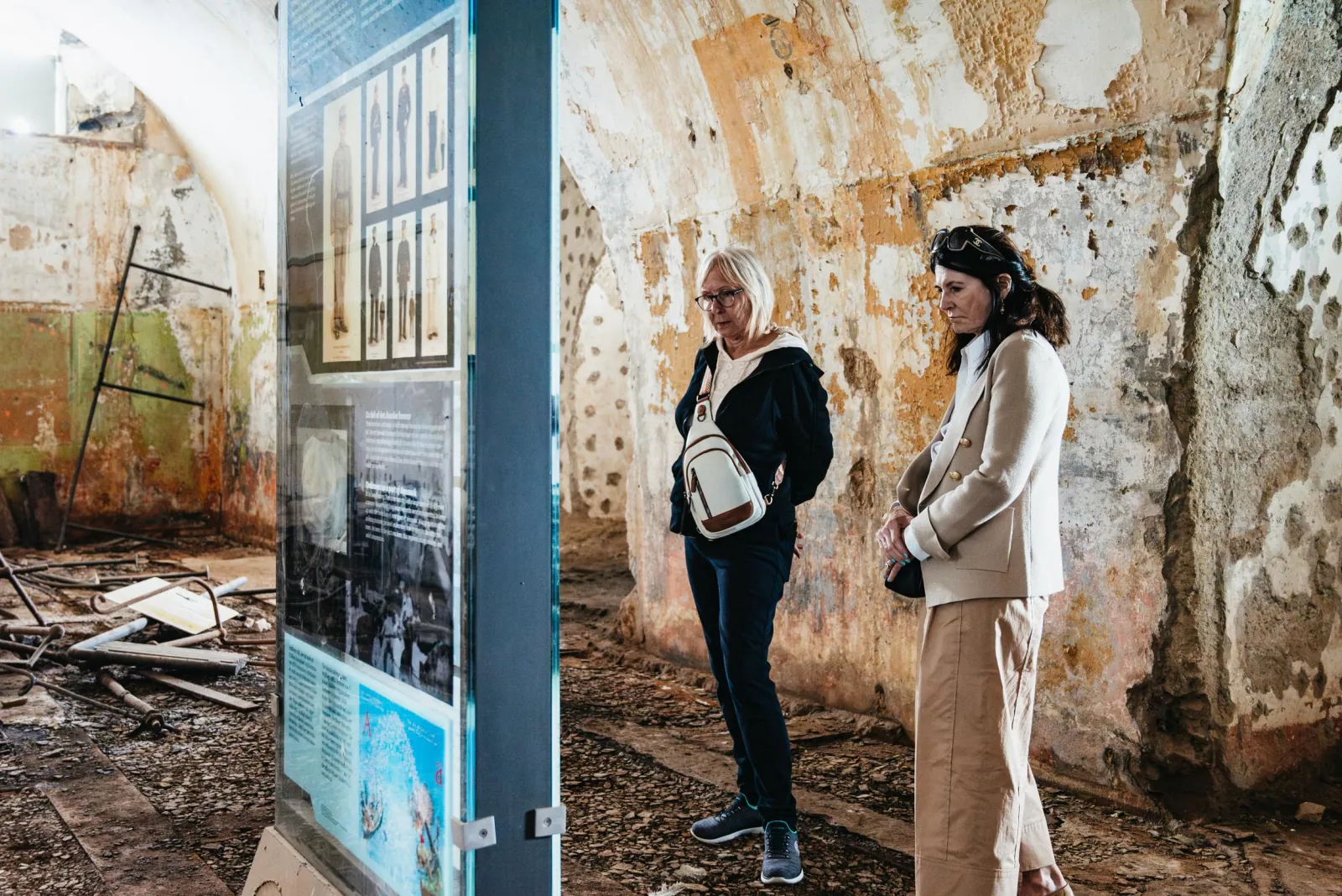 Guests exploring the old walls inside Trekroner Fort