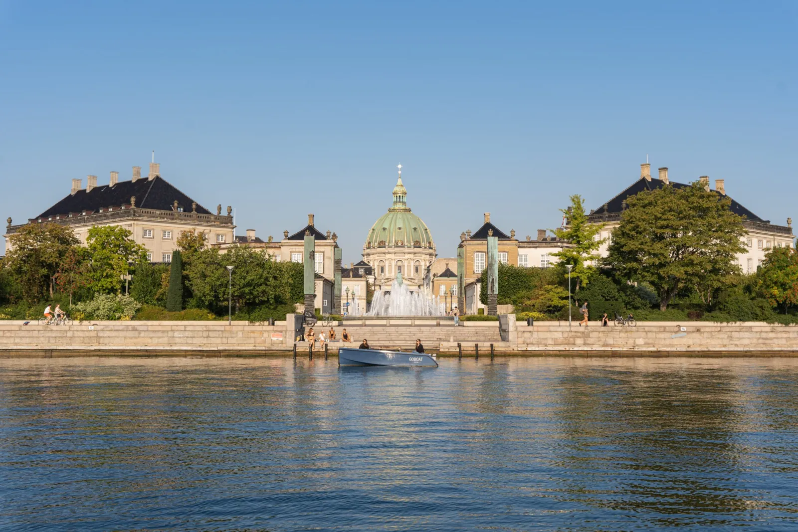 Frederik's Church seen across the harbour from the water